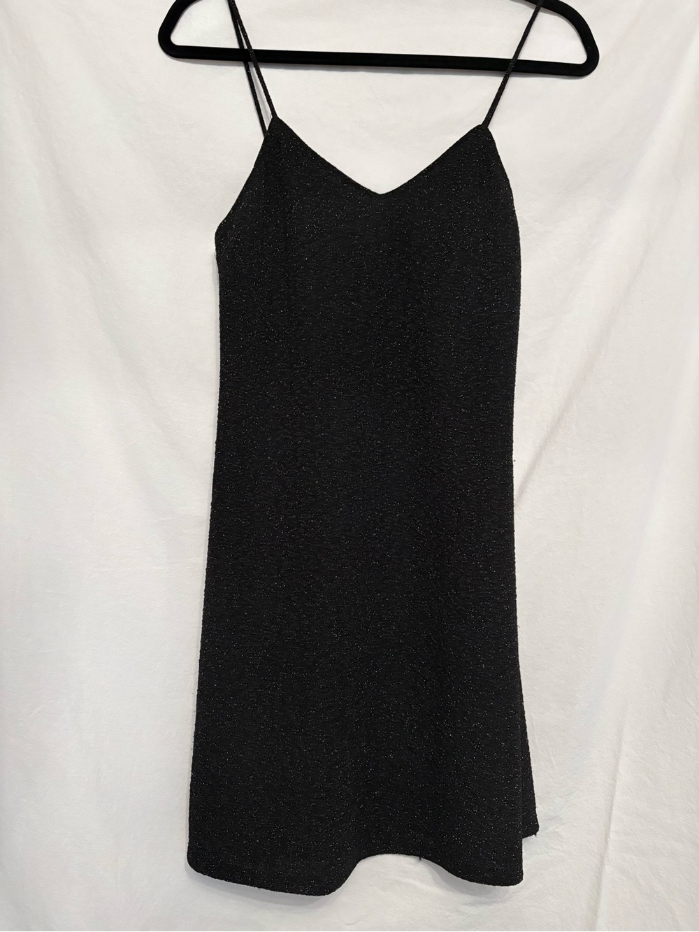 Angie Black Sparkle Mini Slip Dress
